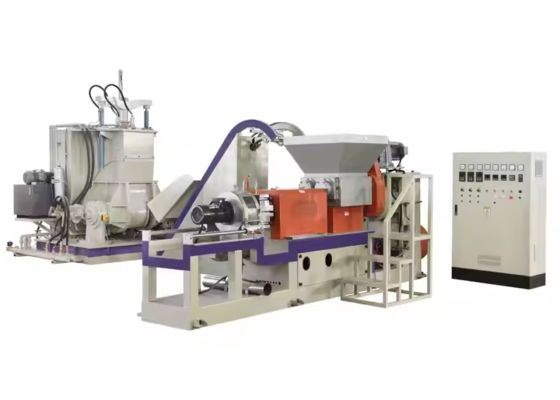Double Cone Extrusion Industrial Granulator 165mm Screw For Rubber And Plastic
